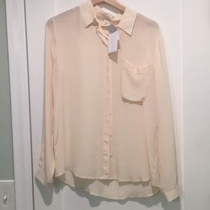 Club Monaco cream silk blouse